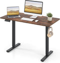 Tangkula 48” x 24” Electric Standing Desk Ergonomic Height Adjustable Sit to Stand Desk with 3 Memory Settings Anti-Collision Protection &amp Hook Computer Workstation for Home Office (Rustic Brow