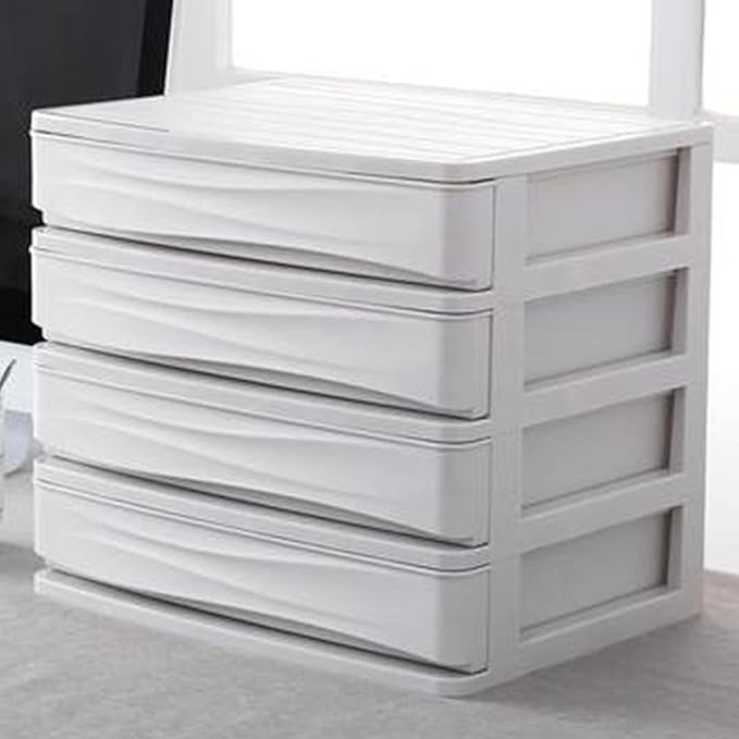 File Storage Cabinets A4 Paper Storage Box Layered Desktop Small Drawer Type Simple Multi-Layer Office Desk File Cabinet(White)