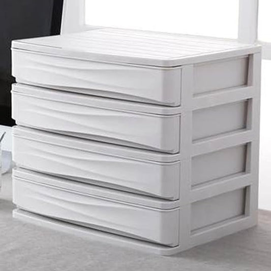 File Storage Cabinets A4 Paper Storage Box Layered Desktop Small Drawer Type Simple Multi-Layer Office Desk File Cabinet(White)
