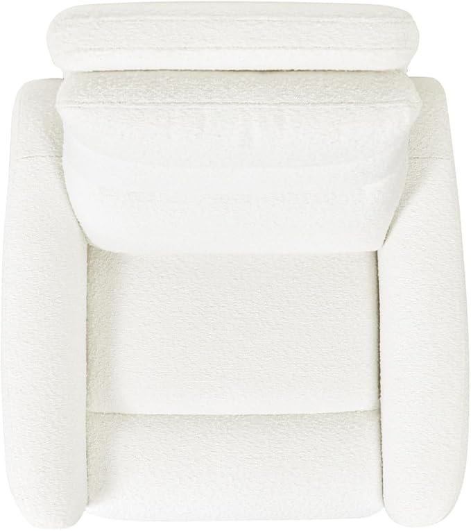 Jennifer Taylor Home Bloomy 35.5 Power Recliner High-Back Nursery Lounge Chair Chiffon White Boucle