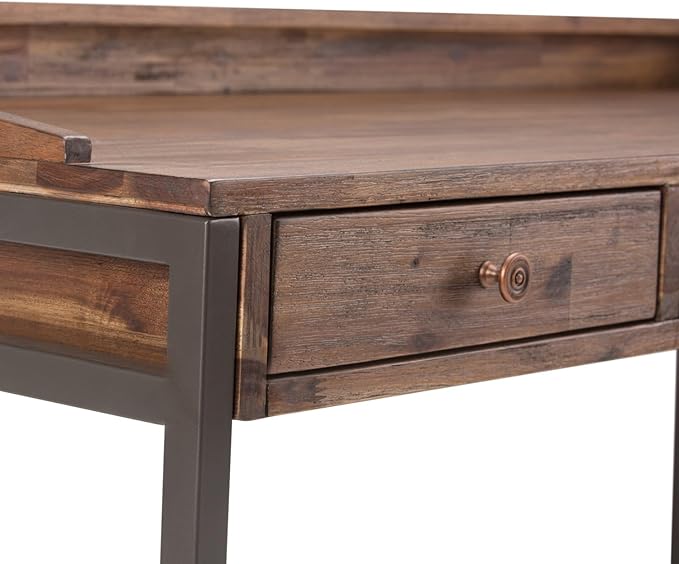 Rustic Natural Aged Brown Desk - Multi-Functional Furniture for Living &amp Home Office