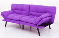 MUUEGM Faux Leather Futon Bed Convertible Memory Foam Sofa Bed Modern Love Seat for Living RoomCompact SpaceApartmentOfficeAdjustable Backrests Armrests Couch Sleeper71 Sofas Purple