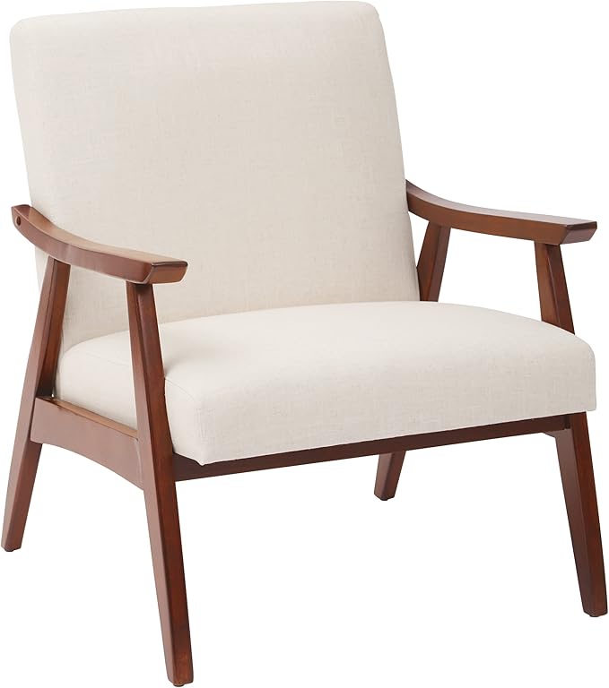 OSP Home Furnishings Davis Accent Chairwith Medium Espresso Frame Linen