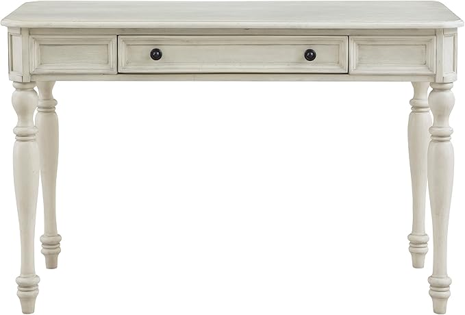 OSP Home Furnishings Country Meadows 48 Inch Writing Desk with Drawer Antique White