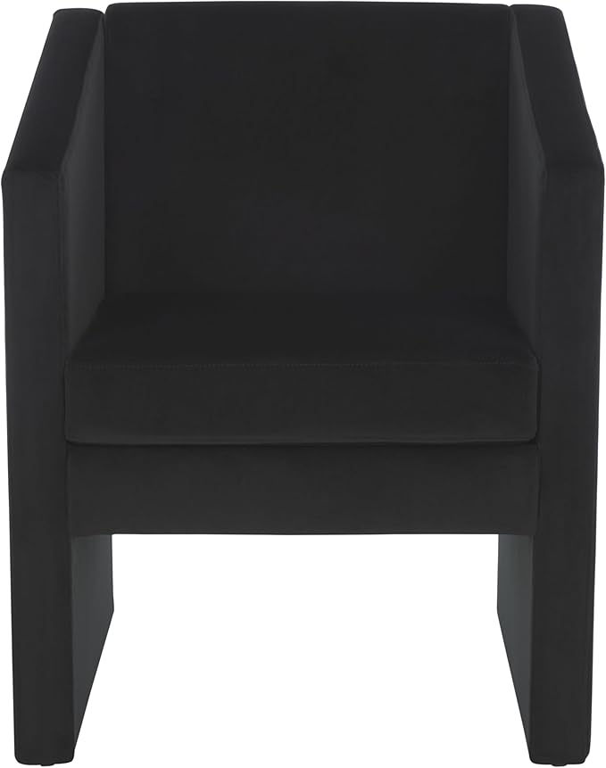 SAFAVIEH Home Collection Ylva Modern Black Velvet Accent Chair