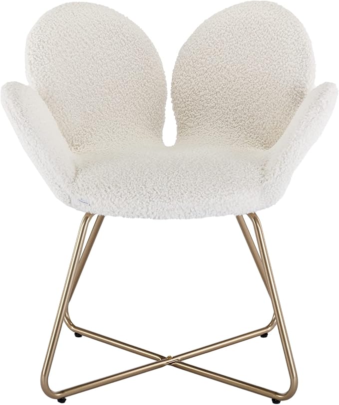 Modern Velvet Accent Chair Comfy Cute Upholstered Vanity Desk Chair w/Metal Legs Soft CushionArmchair for Living Room 2PC/Set