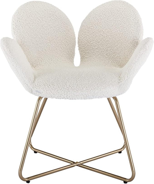 Modern Velvet Accent Chair Comfy Cute Upholstered Vanity Desk Chair wMetal Legs Soft CushionArmchair for Living Room 2PCSet