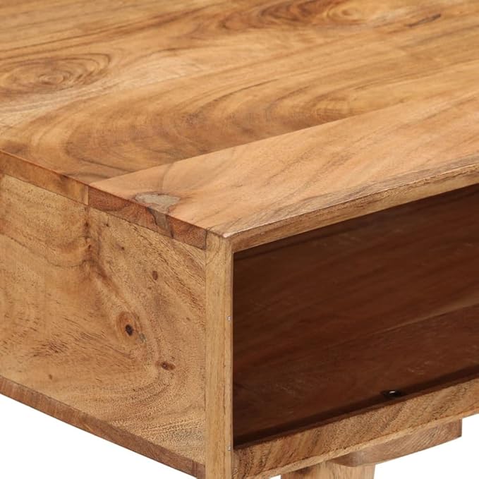 Wooden Writing Computer Desk with 1 Drawer and 1 Compartment Home Office Desk Writing Study Table PC Desk Workstation for Bedroom 45.3x19.7x29.9 Solid Wood Acacia