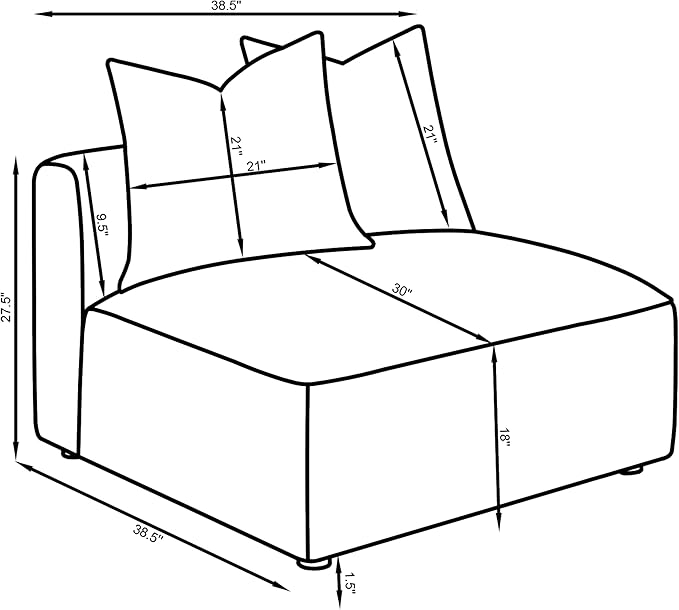 Coaster Home Furnishings - Jennifer - Upholstered Armless Chair with Foam Cushion and Attached Seat Cushion - Living Room - Terracotta - 551591