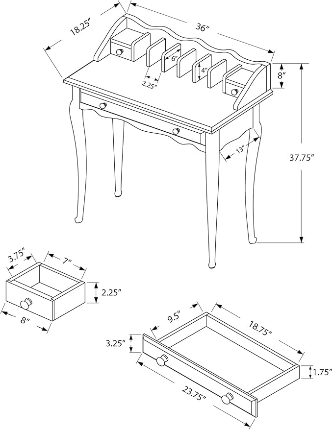 36 Traditional Wood Computer Desk - Classic Home Office Design