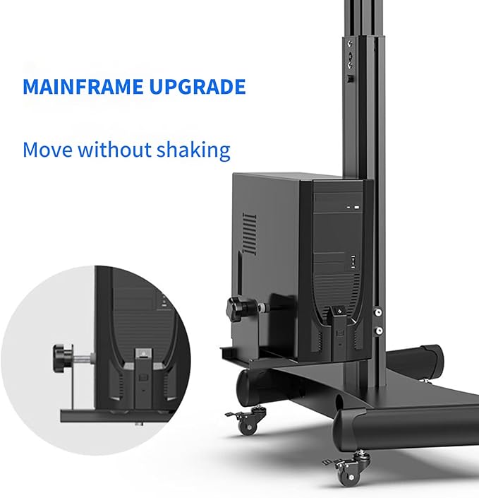 Mobile Workstation with Monitor MountMedical Trolley Cart with Wheels Medical Nurse Hospital Workstation Office Portable Computer Cart Keyboard Tray (F1)