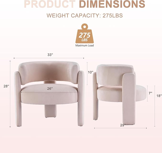 Modern Accent Barrel ChairMid Century Single Armchair with Curved Backrest Upholstered Side Reading Chair with 3 Legs Comfy Sherpa Chair for Bedroom Home Office Living Room (WhiteSet of 2)