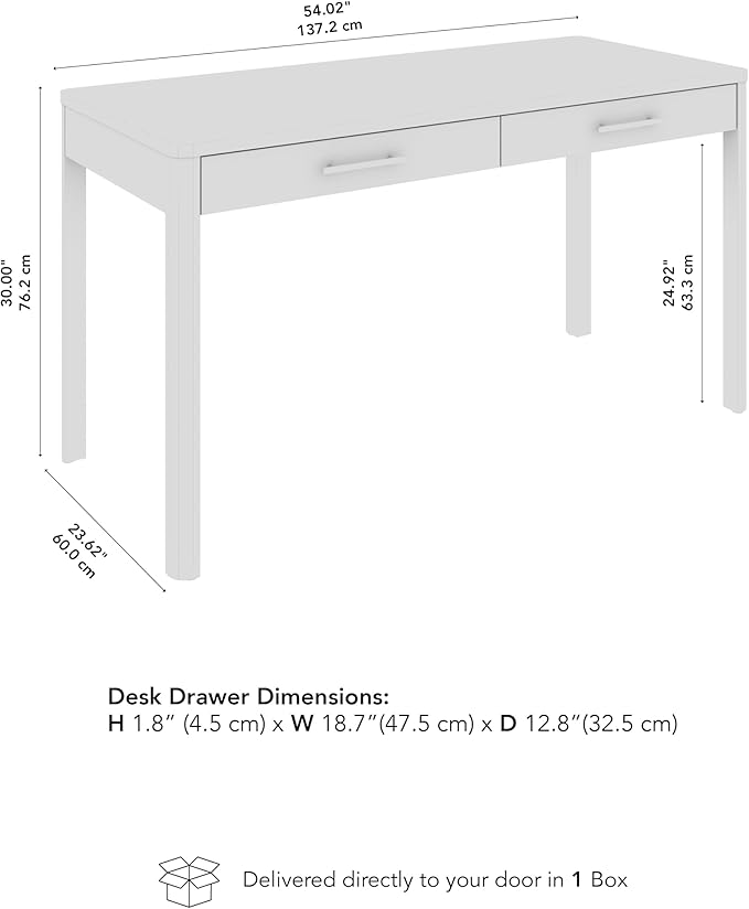 Vera 54W Writing Desk Home Office Furniture Vera Collection Natural White Oak