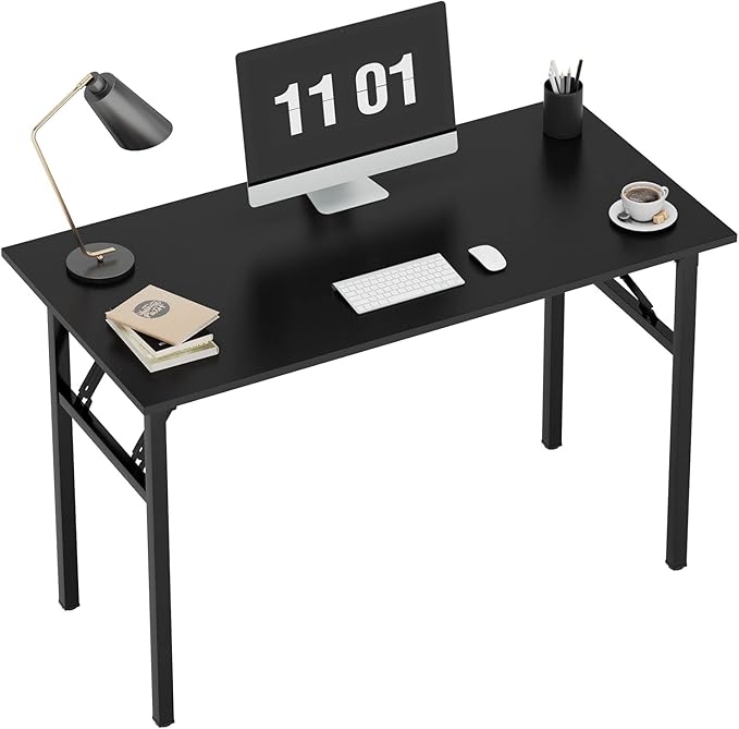 SDHYL 39 inchesNo Assembly Foldable Computer Desk for Home Office Workstation Study and Writing Black