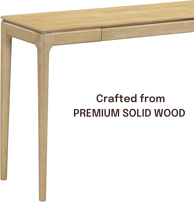 NTC Mingle 47-Inch Console Table Modern Solid Wood Entryway Table with Hidden Drawer Waterproof &amp Heat Resistant Narrow Table for Hallway Living Room &amp Foyer Sand