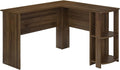 Computer Desk Home Office Corner Storage Shelves 48 L L Shape Work Laptop Brown Laminate Contemporary Modern