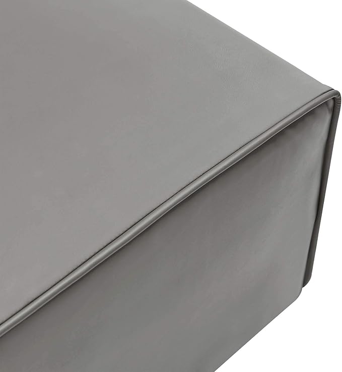 Modway Mingle Vegan Leather Ottoman in Gray