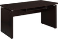 Stonecroft Furniture Contemporary Computer Desk 55 in Wide MDF/Melamine Paper Cappuccino Finish 1 Drawer Reversible L-Shape Option Floating Surface Design Office Desk for Home or Workspace Use