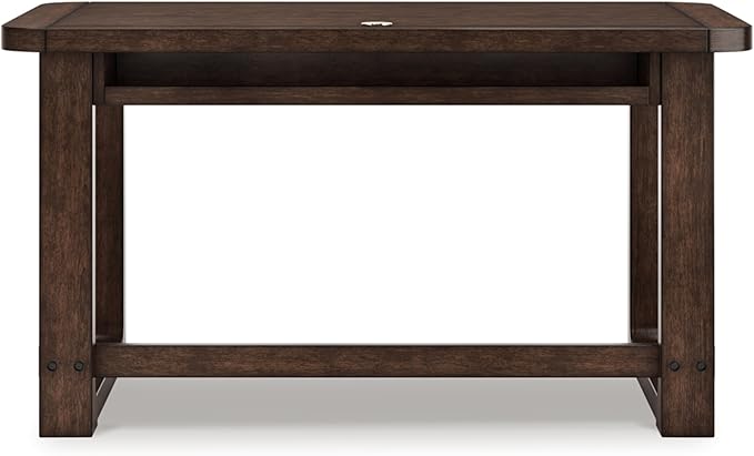 Signature Design by Ashley Breckington Contemporary 56 Home Office Computer Desk with 2 Drawers and Wire Management Dark Brown