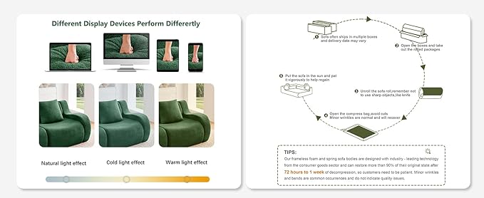 Green Modular Cloud Couch Loveseat with 2 Ottomans Modern Teddy Fabric Boneless Sectional Sofa in a Box for Living Room Deep Seat Floor Couch No Assembly Required Sofas para Sala