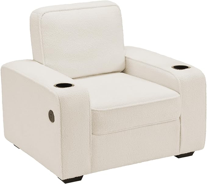 VanAcc Sofa Comfy Couch- Deep Seat Sofa Modern Couch with Cup Holders &amp USB Charging Ports Sofa Chair for Living Room(Offwhite Bouclé)