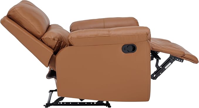 MINCETA Recliner ChairsModern 5 Wall Hugger Nursery Recliner with Overstuffed Arm and Back for Living RoomSet of 2PU Leather in Brown