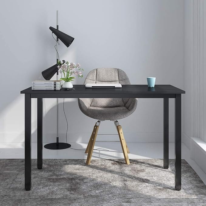 soges 47 inches Desk Computer Desk Home Office Table Writing Desk Study Table Computer Workstations PC Desk Gaming Desk Modern Simple StyleBlack