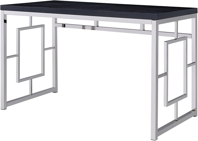 Steve Silver Furniture Alize Desk 47-Inch Rectangular Contemporary Style Desk Home Office/Laptop/Work Desk Chrome Base 47 L x 24 W x 30 H Charcoal