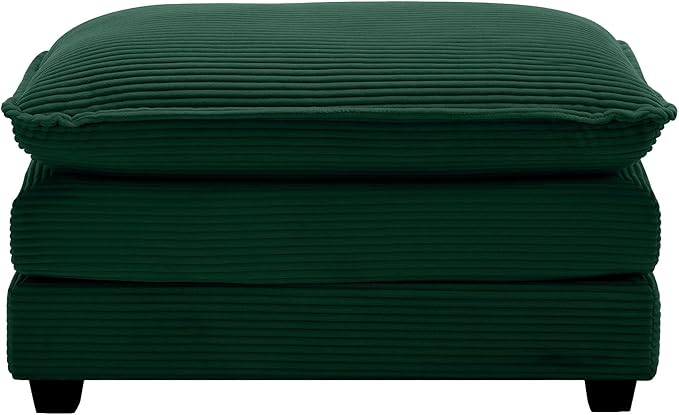 mikibama Corduroy Upholstered Couches Ottoman for Modular Sectional Sofa Green