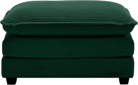 mikibama Corduroy Upholstered Couches Ottoman for Modular Sectional Sofa Green