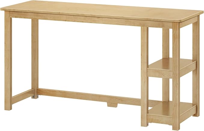 Plank+Beam Computer Desk with Shelves Simple Desk for Bedroom Home Office Study Desk 55.25 Inch Natural