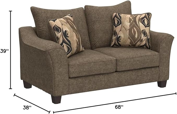 Roundhill Furniture Camero Cafe Fabric Pillowback Loveseat