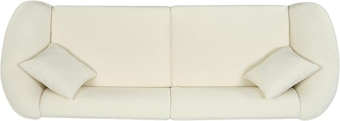 Christopher Knight Home Sabbo 87.50 Boucle Upholstered Couch Oversized 2 Seater Sofa Curved Soft Seating Lounge Sofa Chair Cozy Loveseat with Armrest Reading Sofa for Living Room Home Rest Beige
