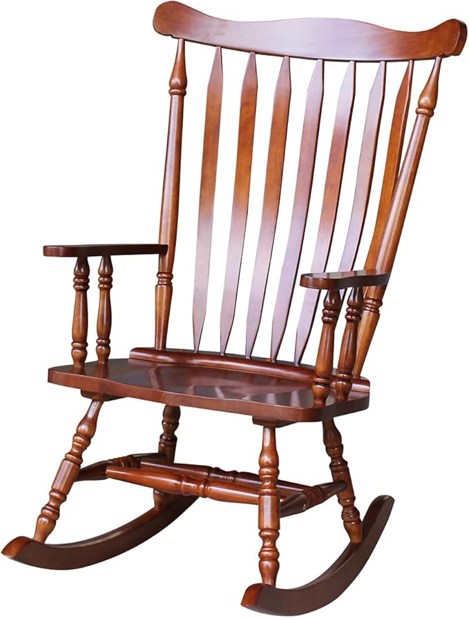 International Concepts Solid Wood Rocking Chair in Soft Cherry