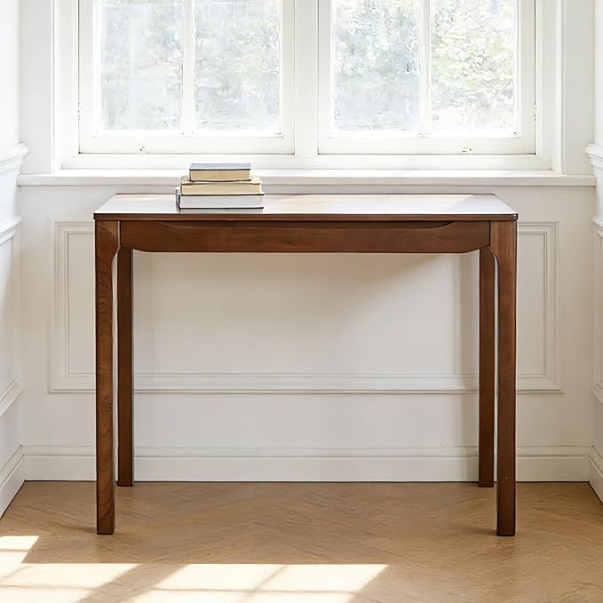 Widen Solid Wood Desk with Drawers39X24 Wood Writing Desk for Small SpaceStudent Computer PC DesksHome Desks for WorkGaming Study Desk for Bedroom Escritorios Desk Table (Walnut 39“)