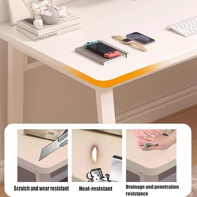 Computer Desk Modern Simple Style Desk for Home Office 31.5 inch White Small Writing Table Study Corner Work Desk for Bedroom