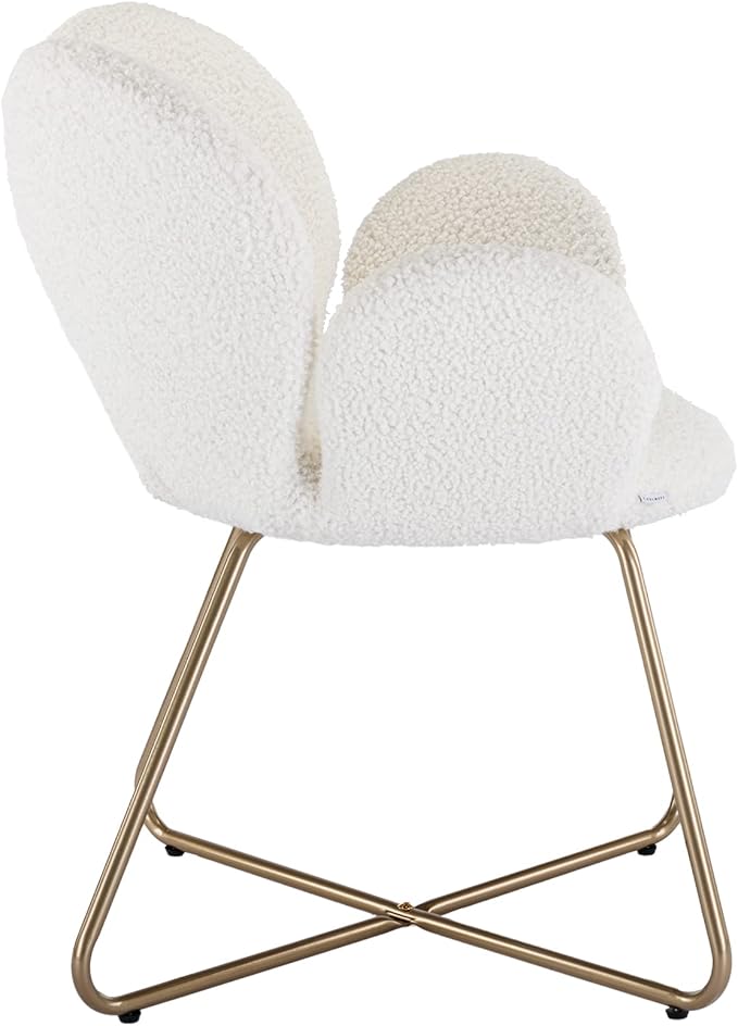 Modern Velvet Accent Chair Comfy Cute Upholstered Vanity Desk Chair w/Metal Legs Soft CushionArmchair for Living Room 2PC/Set