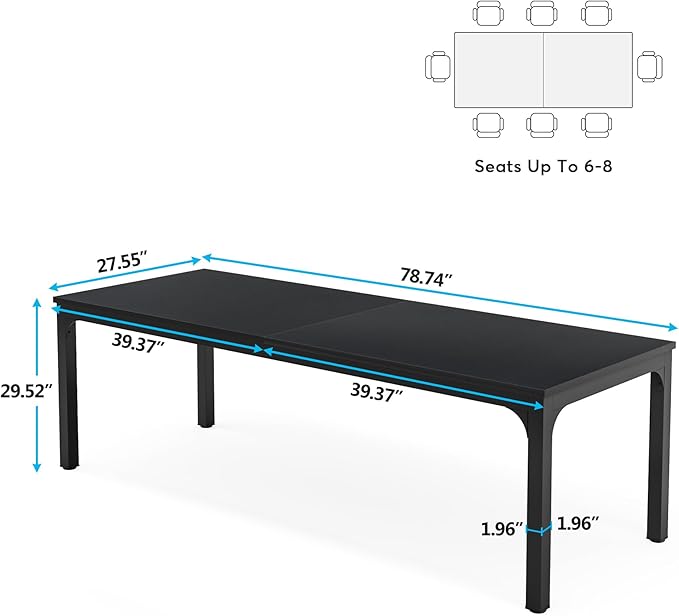 Tribesigns 78.7 Inches Extra Long Computer Desk 2 Person Desk Double Long Desk Workstaion for Home Office