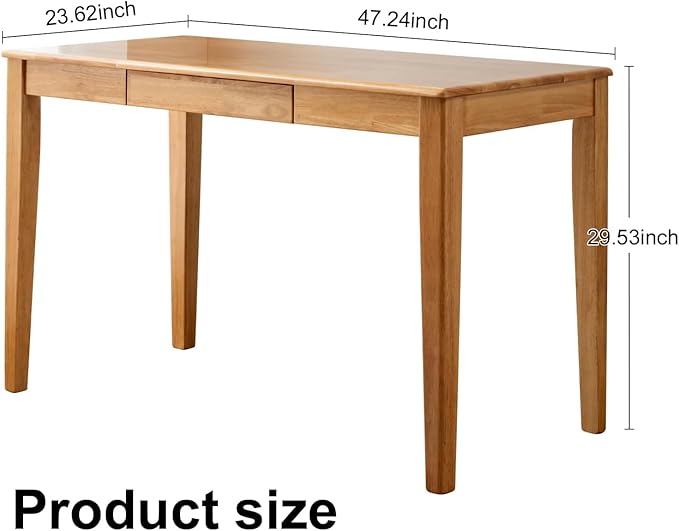Solid Wood Desk Gaming Study Home Office Desks for Work Student PC Desk for Bedroom Small Computer Desk for Small Spaces Easy to Assemble
