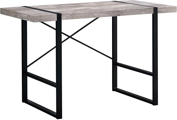 Penau Modern Industrial Computer Desk 49l Contemporary Black Metal with Taupe Reclaimed Wood Finish Perfect for Home Office or Laptop Use
