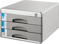 Flat File Cabinet Storage Desktop Drawer Cabinet 3 Drawers Aluminum Alloy Storage Drawers Desk Storage A4 Office Box With Lock.