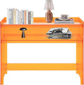 Acrylic Console Table 39.4×11.8×31.5in Laptop Workstation Study Table Modern Home Office Acrylic Console Desk for Living Room Office Entryway Hallway (Orange)