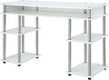 Convenience Concepts Designs2Go No Tools Student Desk 47.25 - Contemporary Office Dorm Room Desk and Vanity with Storage Shelves White