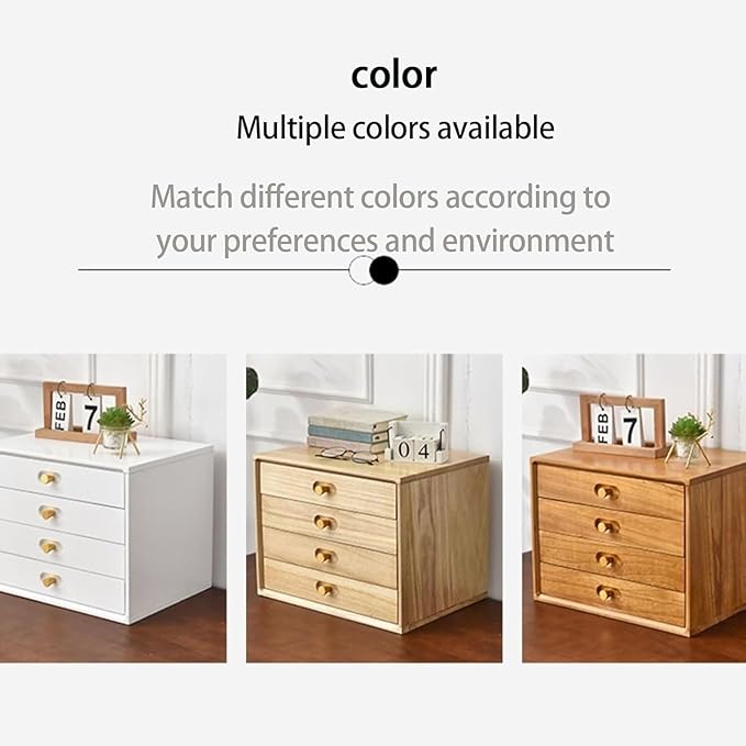Wood File Cabinets - Wooden Desktop Multilayer Drawer Jewelry Box Office Supplies Storage for Home &amp Workspace Stylish Countertop Solution