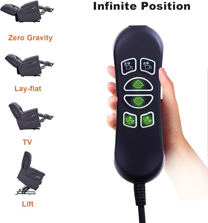 Triple Motor Power Lift Recliner Chair with Massage and Dual Heat for Elderly People Zero Gravity Lay Flat Recliner Infinite Position USB Ports（Grey）