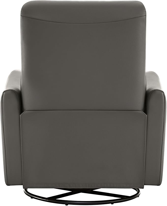 CHITA Power Recliner Chair Swivel Glider FSC Certified Upholstered Faux Leather Living Room Nursery Reclining Sofa Chair with Lumbar Support Charcoal