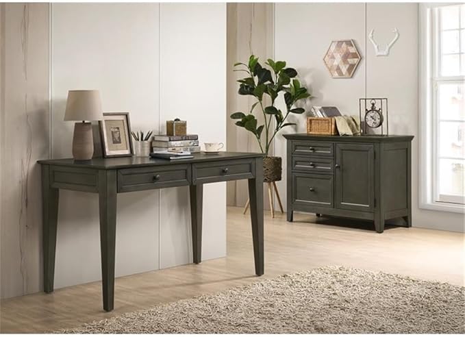 Intercon San Mateo Home Office 50 Wide Writing Desk with 2 Drawers Gray