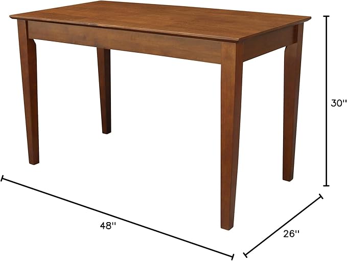 IC International Concepts Writing Desk With Drawer Solid Wood Real Parawood 48 W x 26 D x 30 H Easy Assembly Espresso