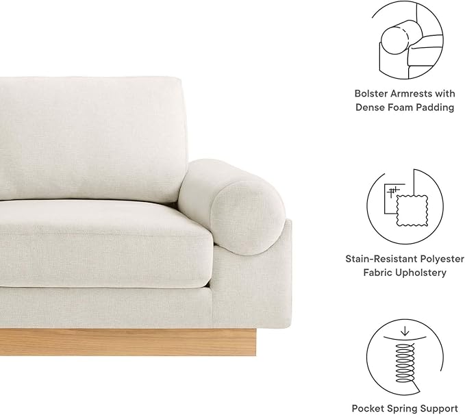 Modway EEI-6401-IVO Oasis Upholstered Fabric Sofa Ivory