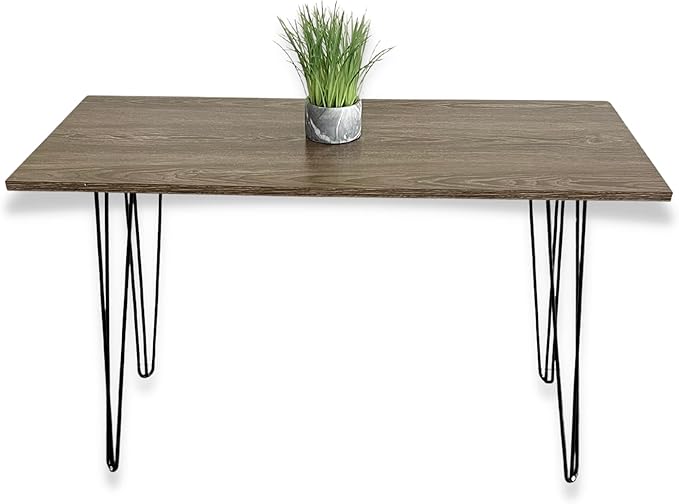 Home Office Desk Retro Black Hairpin Legs 43 Gray Oak Wood Writing Table Wooden Computer Desk Small Student Table Hairpin Grey Study Desk (Gray Wood)